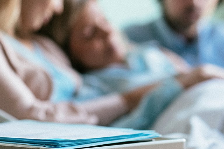 A family supporting a loved one in hospital
